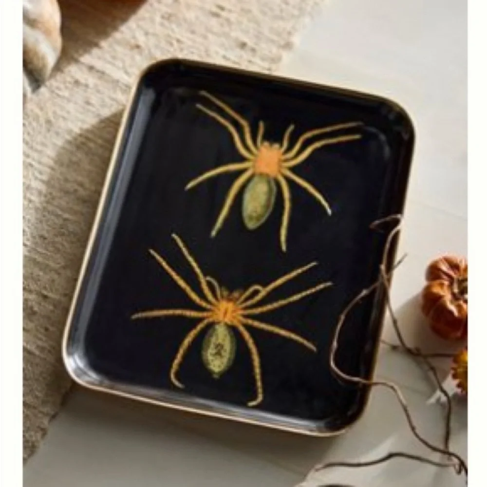 🔥Halloween Spider Tray - Black and Gold‎